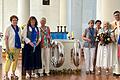 In der Kirche Mariä Himmelfahrt Bad Neustadt (von links): Waltraud Statt, Karin Weber, Lotte Oehrlein, Christa Prediger, Gabi Eimer, Maria Blümm, Andreas Krefft und Barbara Herbert.