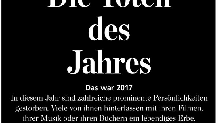 Die Toten des Jahres 2017       -  Das war die Schlagzeile für eine Seite in der Zeitung, auf der die Abbildung eines Kriminellen Leser-Kritik hervorrief.