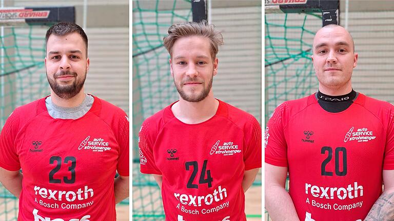 Dieses Trio wird in der kommenden Saison in der ersten Handball-Mannschaft des TSV Lohr auflaufen: (von links) Vukasin Popovic, Lorenz Schmitt und Nikola Becejac.