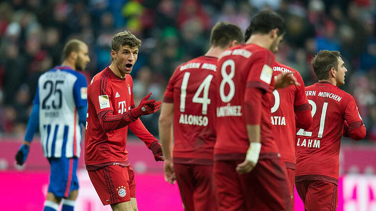 Heimsieg       -  Der FC Bayern feiert gegen Hertha BSC einen 2:0-Heimsieg. Foto: Sven Hoppe