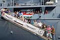 Willkommen auf der &bdquo;Spessart&ldquo;, dem Patenschiff des Landkreises Main-Spessart. Eine Delegation mit Landrat Thomas Schiebel besuchte das Schiff in Wilhelmshaven.