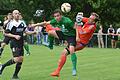 Will wieder für Unruhe im Strafraum sorgen: Marcel Kühlinger (grünes Trikot), der auf diesem Bild aus dem Jahre 2017 dem Euerbacher Keeper Irnes Husic Probleme bereitet. Mirza Mekic (links), der wie Husic noch immer beim SV ist, konnte da nur zuschauen.