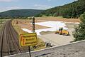 Bahn-Baustelle neben der Schleuse Harrbach.