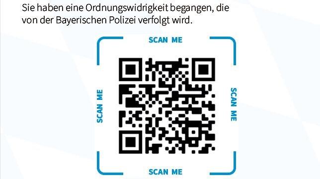 So sieht der QR-Code auf dem neuen Knöllchen aus. Die 'Bürgerbenachrichtigung' kommt ab Montag auch in Würzburg zum Einsatz.&nbsp;