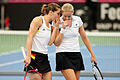 Pleite       -  Das deutsche Duo Andrea Petkovic (l) und Anna-Lena Grönefeld unterlag klar mit 3:6, 2:6. Foto: Jan Woitas