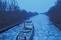 Blaue Stunde auf dem Main: Eisbrecher &bdquo;Angermünde&ldquo; auf dem Weg Richtung Schleuse Gerlachshausen.
