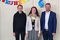 Verabschiedung in der Grundschule Schonungen (von links):&nbsp; Konrektorin Katja Muschler, die scheidende Rektorin Maria Scheuring und Bürgermeister Stefan Rottmann.