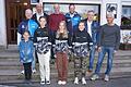 Sportlerehrung beim WSV Oberweißenbrunn: Das Bild zeigt von links (hinten): Maximilian Lange, Ewald Simon, Michael Schrenk, Michael Beer (Vorsitzender Skiverband Unterfranken), Jakob Propp und Dieter Stäblein. Vorne von links: Solveig Mainz, Marlene Günther, Anna Chlebowy und Janis Kansog.