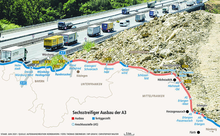 A 3-Ausbau ab Biebelried: So funktioniert Deutschlands größte Autobahn-Baustelle