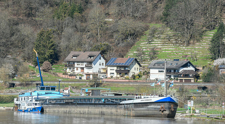 Ein seltener Anblick:&nbsp; Die MS Anna Firmbach liegt in Dorfprozelten (Lkr. Miltenberg) vor Anker.&nbsp;&nbsp;