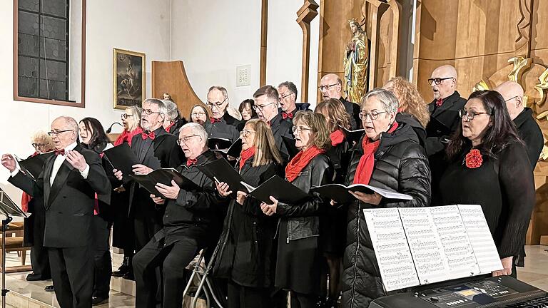 Der Folklorechor Nüdlingen-Bad Kissingen beim Konzert in der Pfarrkirche       -  Der Folklorechor Nüdlingen-Bad Kissingen beim Konzert in der Pfarrkirche