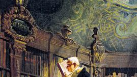 Weltberühmt: Der Bücherwurm, um 1850, von Carl Spitzweg.