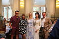 Charity Lunch Bad Kissingen Kissinger Sommer 2024       -  Stars der Volksmusik und des Schlagers im Grandhotel Kaiserhof Victoria: Musiker Stefan Mross, die Sängerin Ireen Sheer, Kristina Bach und Anna-Maria Kaufmann sowie Sänger Patrick Lindner.