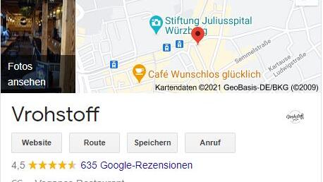 Google-Informationen zum Lokal&nbsp; 'Vrohstoff' in Würzburg.