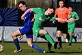 Das Spiel zwischen dem TSV Großbardorf (Tim Strohmenger, rechts) und dem FV 04 Würzburg (Lukas Imgrund) hatte eine stark kämpferische Note, aber keinen Sieger.