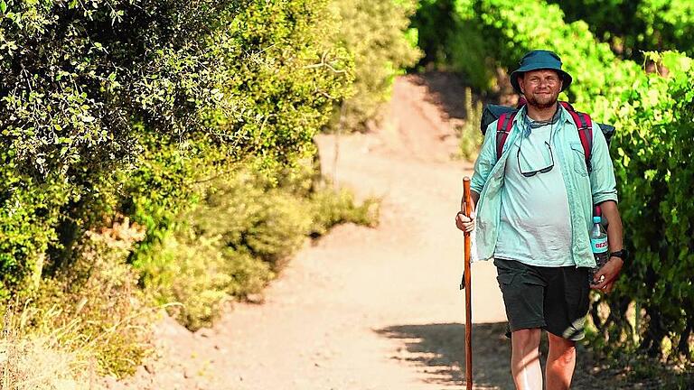 Das Wandern ist . . .: Devid Striesow auf dem Jakobsweg.