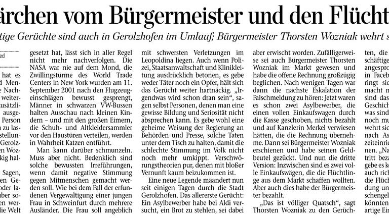 Märchen vom Bürgermeiser - Klaus Vogt - Dieser Beitrag erschien im Raum Gerolzhofen. Er sollte Gerüchte aus der Welt schaffen. Märchen vom Bürgermeiser - Klaus Vogt - Dieser Beitrag erschien im Raum Gerolzhofen. Er sollte Gerüchte aus der Welt schaffen.