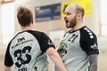 Sie hatten in der Bayernliga-Vorrunde am häufigsten Grund zum Jubeln: die Handballer der DJK Waldbüttelbrunn mit Lucas Meyer (links) und Timo Issing.