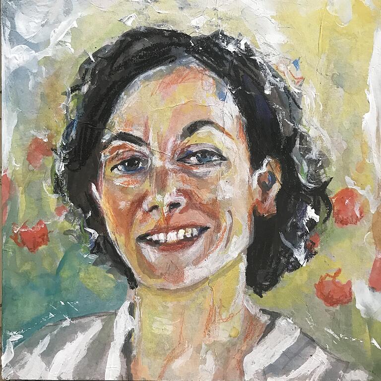 Maria Mesrian, gemalt von der Künstlerin Lisa Kötter. Beide sind von Beginn an bei der Bewegung Maria 2.0 dabei. Maria Mesrian, gemalt von der Künstlerin Lisa Kötter. Beide sind von Beginn an bei der Bewegung Maria 2.0 dabei.