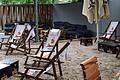 Die Lounge hinter dem Triamare-Kiosk im Bad Neustädter Schwimmbad, aufgenommen in Höhe des Plansch- und Nichtschwimmerbeckens, startet bald in die Freibadsaison 2022. Wird es in diesem Sommer wieder die kontrovers diskutierten Wasserpfeifen geben?