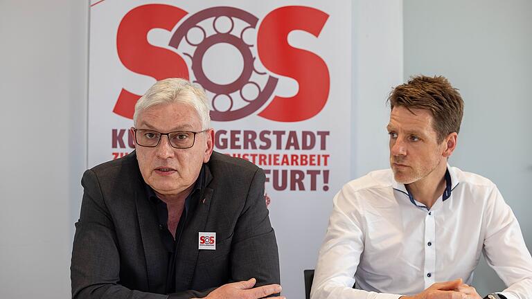 Pressekonferenz zur aktuellen Situation der Industriearbeit in der Region Schweinfurt Main - Rhön. Norbert Völkl und Thomas Höhn