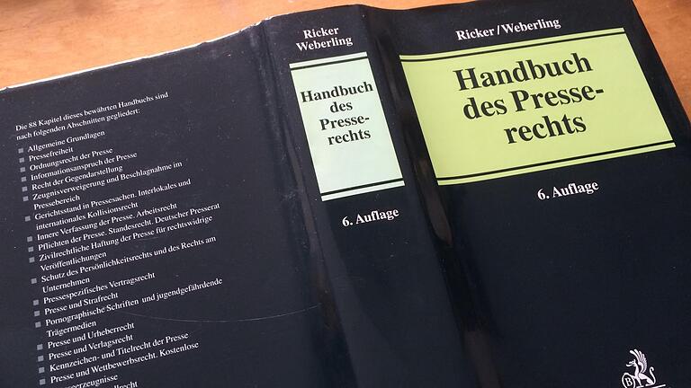 Handbauch des Presserechts Ricker/Weberling       -  Für Journalisten aufschlussreich: Blättern in einem Wälzer, der wahrscheinlich häufiger von Juristen genutzt wird. Gerade wenn es um die Bewertung von Satire geht, lassen sich Maßstäbe aus höchstrichterlichen Entscheidungen erkennen. Auch wenn immer die Umstände des Einzelfalles entscheiden.