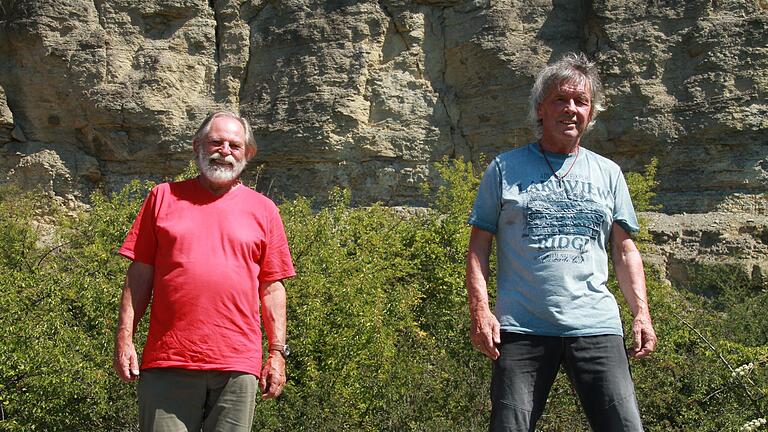 Siegfried Kimmel (links) und Gangolf Ruckert gelang 1975 die Besteigung der Eiger-Nordwand. Gelernt hatten sie das Bergsteigen hier, im Karlstadter Klettergarten am 'Edelweiß'.