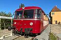Abfahrbereit: der Historische Schienenbus der Mainschleifenbahn im Bahnhof Astheim.