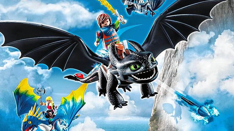 Playmobil-Lizenz-Neuheit &bdquo;Dragons &ndash; Drachenzähmen leicht gemacht&ldquo;: Zu sehen sind die Fantasy-Helden Hicks und Ohnezahn.