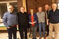 Neue und bekannte Gesichter in der Führung des Freundeskreises des Ökumenischen Zentrums (ÖZ) in Würzburg-Lengfeld (von links): Pfr. Stefan Meyer, Pfr. Dr. Harald Fritsch, Margit Rotter, der bisherige Schatzmeister Volkmar Topp, Dr. Jochen Scheidemantel und Dr. Ronald Leppert.