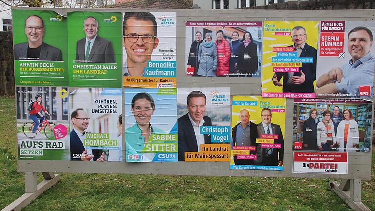 Der Wahlkampf in Unterfranken läuft auf Hochtouren. Das Bild entstand in Karlstadt. Der Wahlkampf in Unterfranken läuft auf Hochtouren. Das Bild entstand in Karlstadt.