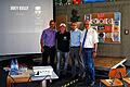 Vortrag am JSG: (von links) Frank Kleinhenz, Joey Kelly, Alexander Wilm und Frank Kubitza.