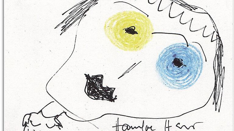 Postkarte, gestaltet von Schauspielerin Hannelore Hoger Postkarte, gestaltet von Schauspielerin Hannelore Hoger