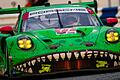 Laurin Heinrich, Porsche-Vertragsfahrer beim AO-Racing-Team, fuhr beim 24-Stunden-Rennen in Daytona, USA, in der IMSA-Serie mit dem grünen Dinosaurer-Porsche 'Rexy' auf Platz zwei.