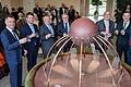 Festakt „300 Jahre Balthasar-Neumann-Brunnen“       -  Zum Festakt „300 Jahre Balthasar-Neumann-Brunnen“ trafen sich im Kurhaus (von links) Kurdirektor Thomas Beck, Innenstaatssekretär Sandro Kirchner, Landrat Thomas Bold, Bezirkstagspräsident Stefan Funk, Bürgermeister Andreas Sandwall, der Präsident des Bayerischen Heilbäderverbands Peter Bereck und Finanz-Staatssekretär Martin Schöffel