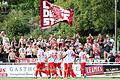 Jubel vor den mitgereisten Anhängern: die Fas feierten das Kicks-Team in für den 3:2-Erfolg.