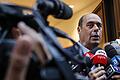 Nicola Zingaretti, Vorsitzender der Sozialdemokratischen Partei (PD) in Italien, gibt vor dem Hauptsitz der Partei eine Erklärung ab.&nbsp;