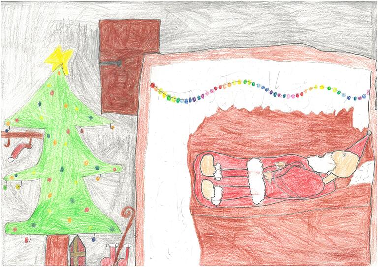 Auf dem Werk von Nick Dietz (9) aus Pfändhausen schläft der Nikolaus noch tief und fest. Auf dem Werk von Nick Dietz (9) aus Pfändhausen schläft der Nikolaus noch tief und fest.
