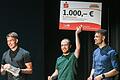 Die Initiative Gründen@Würzburg und die Wirtschaftsjunioren Würzburg haben zum siebten Mal den Würzburger Startup-Preis in den Kategorien Local und Global  ausgelobt. Das Startup Fyzo, mit (von links) Johannes Brätz, Dennis Krcek und Kilian Brätz, hat den ersten Preis in Global gewonnen.