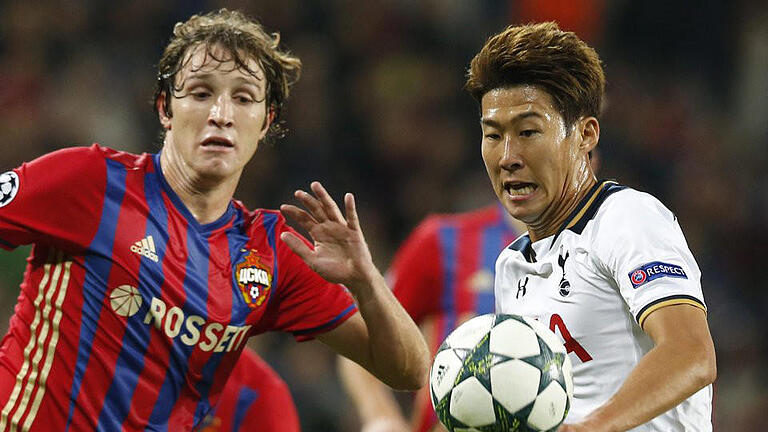 ZSKA Moskau - Tottenham Hotspur       -  Heung-Min Son (r) traf für Tottenham zum Auswärtssieg. Foto: Maxim Schipenkow