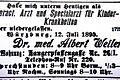 Im Juli 1895 ließ sich Weiler als erster Kinderarzt Würzburgs nieder. Foto: Andreas Mettenleiter
