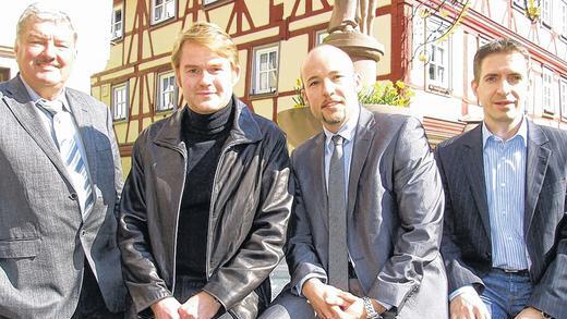 Streben nach Mandaten: Die Spitze der CSU im Landkreis Main-Spessart präsentierte am Dienstagmorgen in Lohr ihre Favoriten für die kommenden Wahlen (von links): Bezirksrat Johannes Sitter (Bezirkstag), Dr. Thomas Schmitt und Alexander Hoffmann (beide Bundestag) sowie Thorsten Schwab (Landtag).