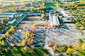 Das ehemalige Ledward Kasernengelände, auf dem die Landesgartenschau 2026 geplant war. In der Mitte die Panzerhalle 237, rechts die Kleingartenanlage Alte Warte, oben in der Mitte das Sachs-Stadion.