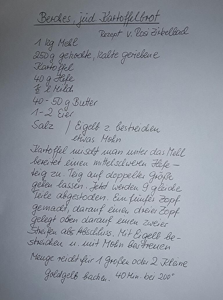 Das Rezept für den Oberlauringer Berches. Das Rezept für den Oberlauringer Berches.