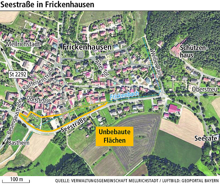 Geht vom Frickenbach eine Gefahr aus? Rinnsal blockiert den Bau von Tiny-Häusern in Frickenhausen Geht vom Frickenbach eine Gefahr aus? Rinnsal blockiert den Bau von Tiny-Häusern in Frickenhausen
