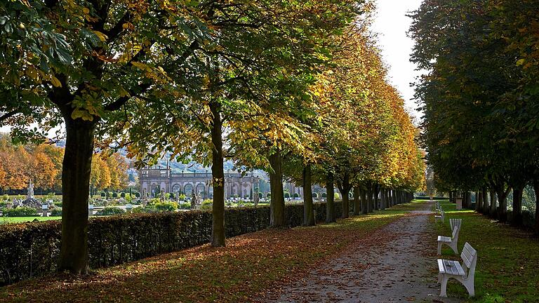 Kastanienallee im Garten des Schlosses Weikersheim.