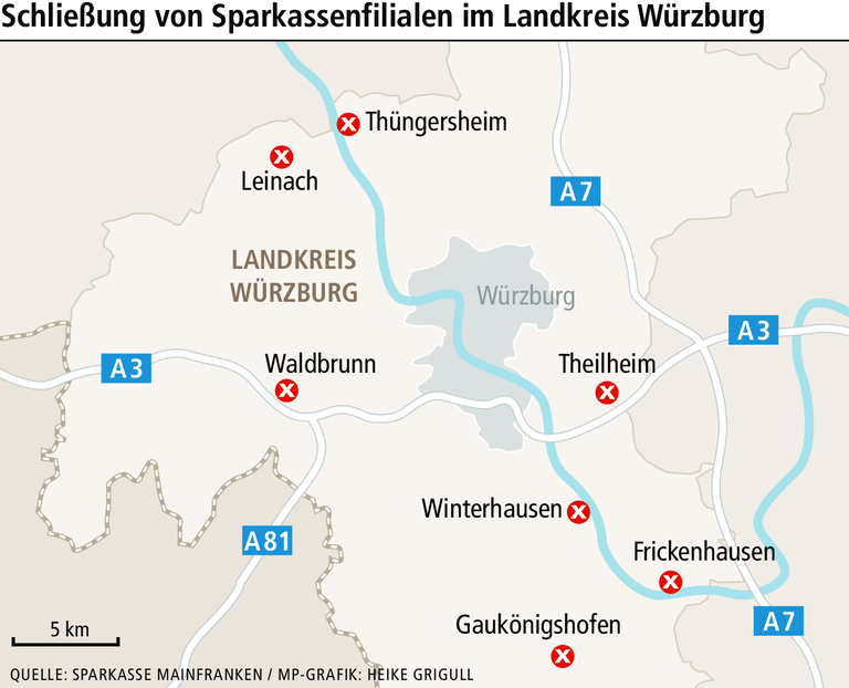 Sparkassen-Schließungen im Lkr. Würzburg: Empörung in den Gemeinden