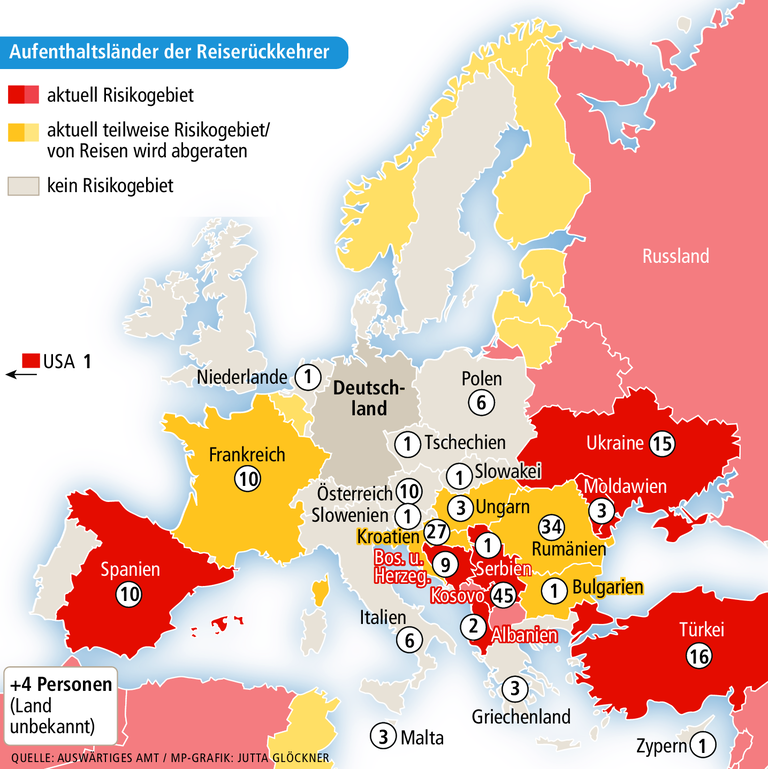 Wie viele Unterfranken kamen mit Corona aus dem Urlaub zurück?