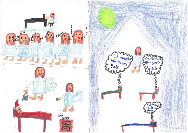 Bei Nele Lutz (9) aus Holzhausen wird der Nikolaus vom Engelschor geweckt. Bei Nele Lutz (9) aus Holzhausen wird der Nikolaus vom Engelschor geweckt.