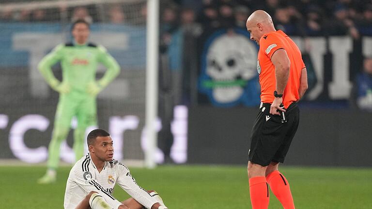 Atalanta Bergamo - Real Madrid - Erzielte sein 50. Champions-League-Tor und musste noch vor der Halbzeit vom Platz: Kylian Mbappé. Atalanta Bergamo - Real Madrid - Erzielte sein 50. Champions-League-Tor und musste noch vor der Halbzeit vom Platz: Kylian Mbappé.